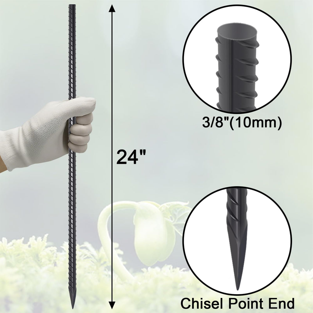 Side view of VVOKGO 24-inch heavy duty rebar stake