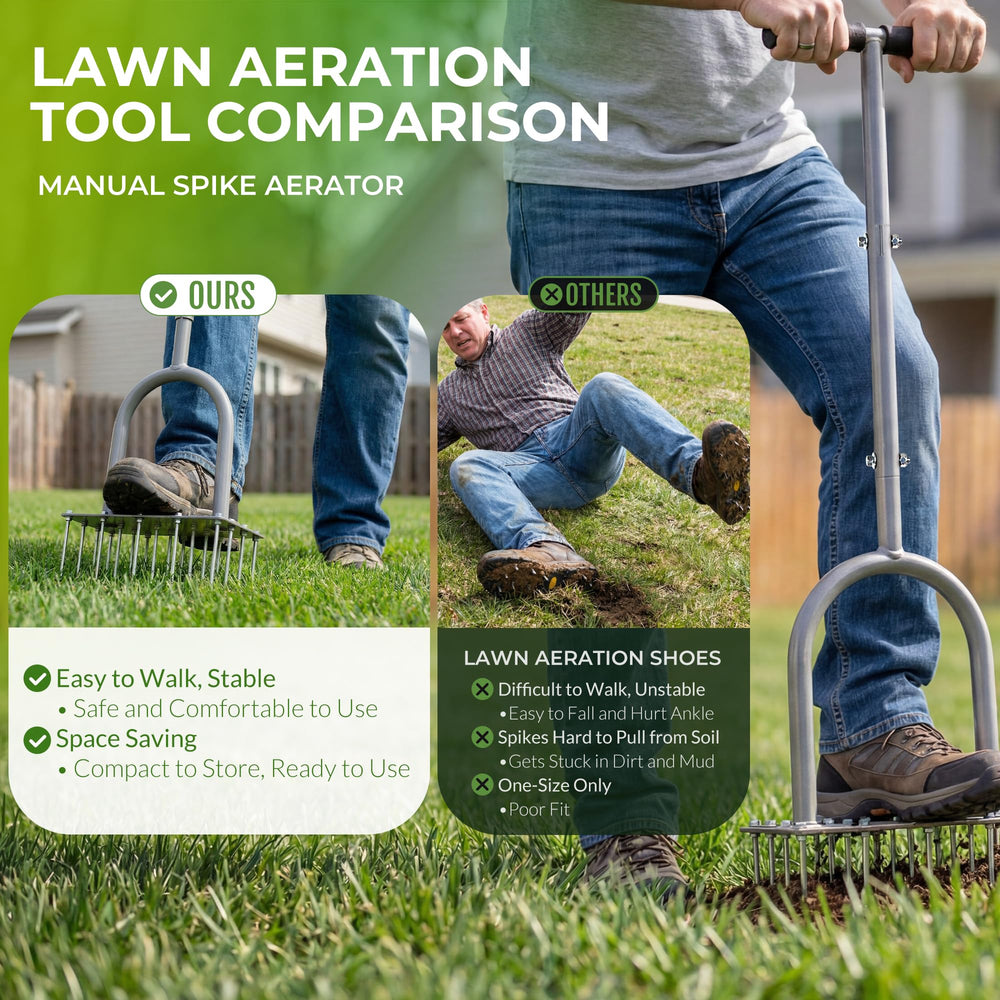 Side view of Walensee lawn aerator tool