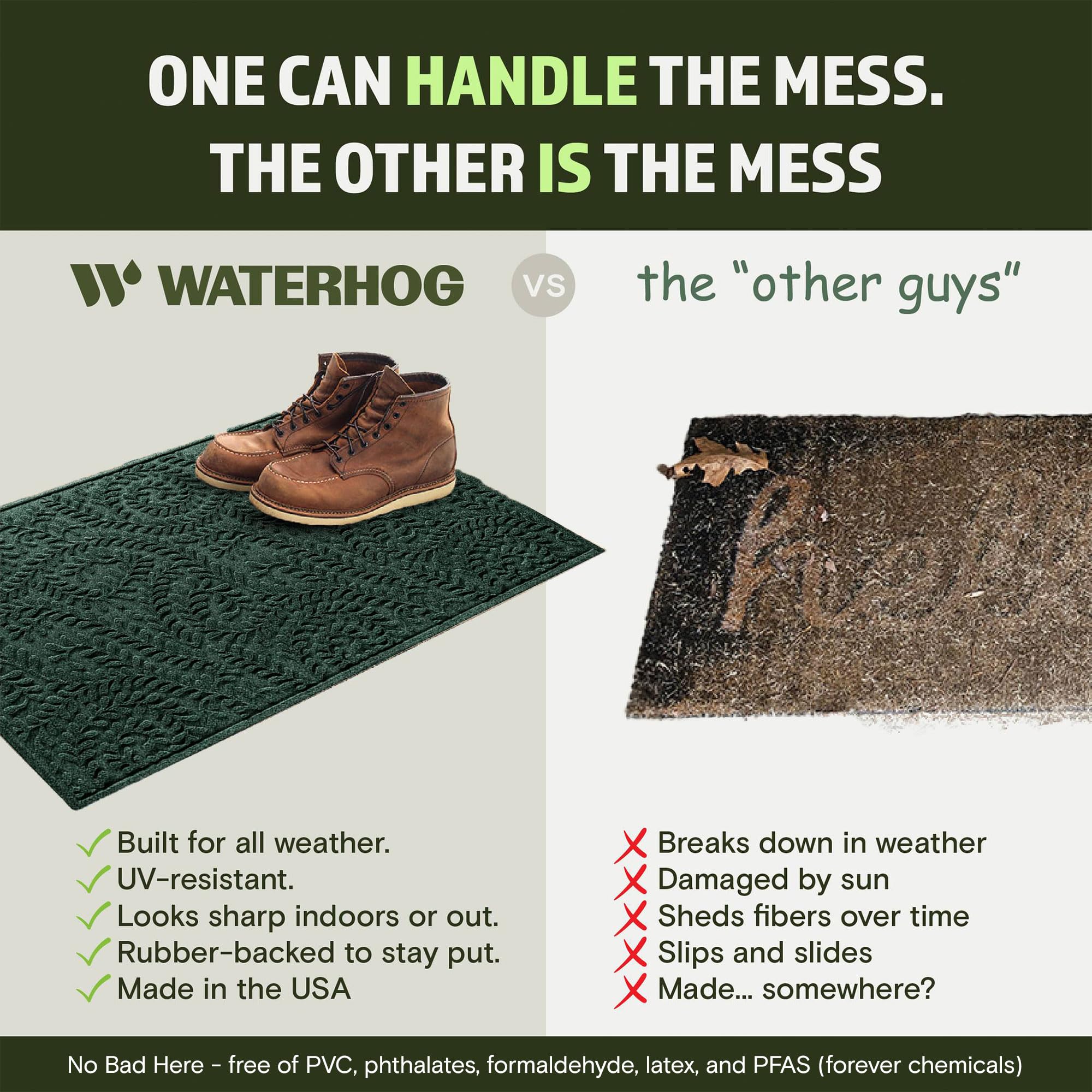 Side view of WaterHog Boxwood Doormat, 3/8 inch height