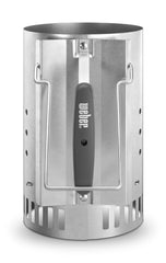 Side view of Weber Rapidfire Chimney Starter with ergonomic handle