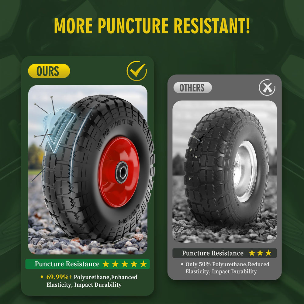 Side view of Wiltire tire demonstrating its 10-inch diameter