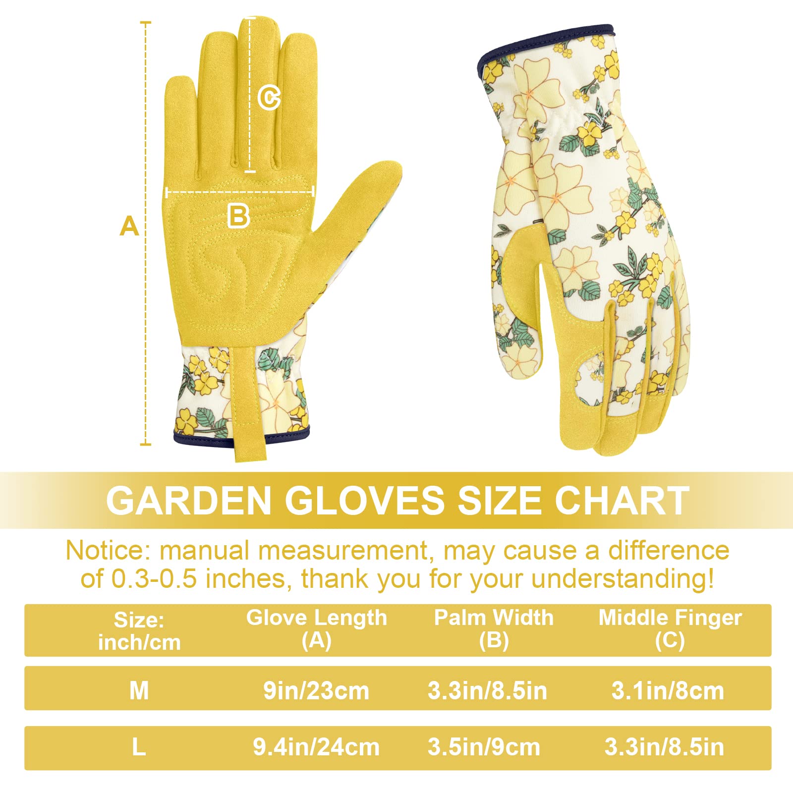 Side view of WOHEER Women's Gardening Gloves