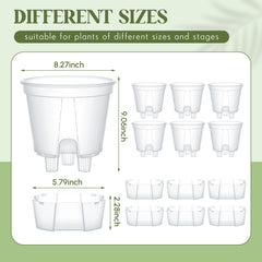 Side view of Wonderjune self watering planter showcasing deep water reservoir