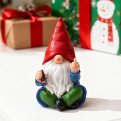 Side view of WONDHOME Gnome Statue in garden