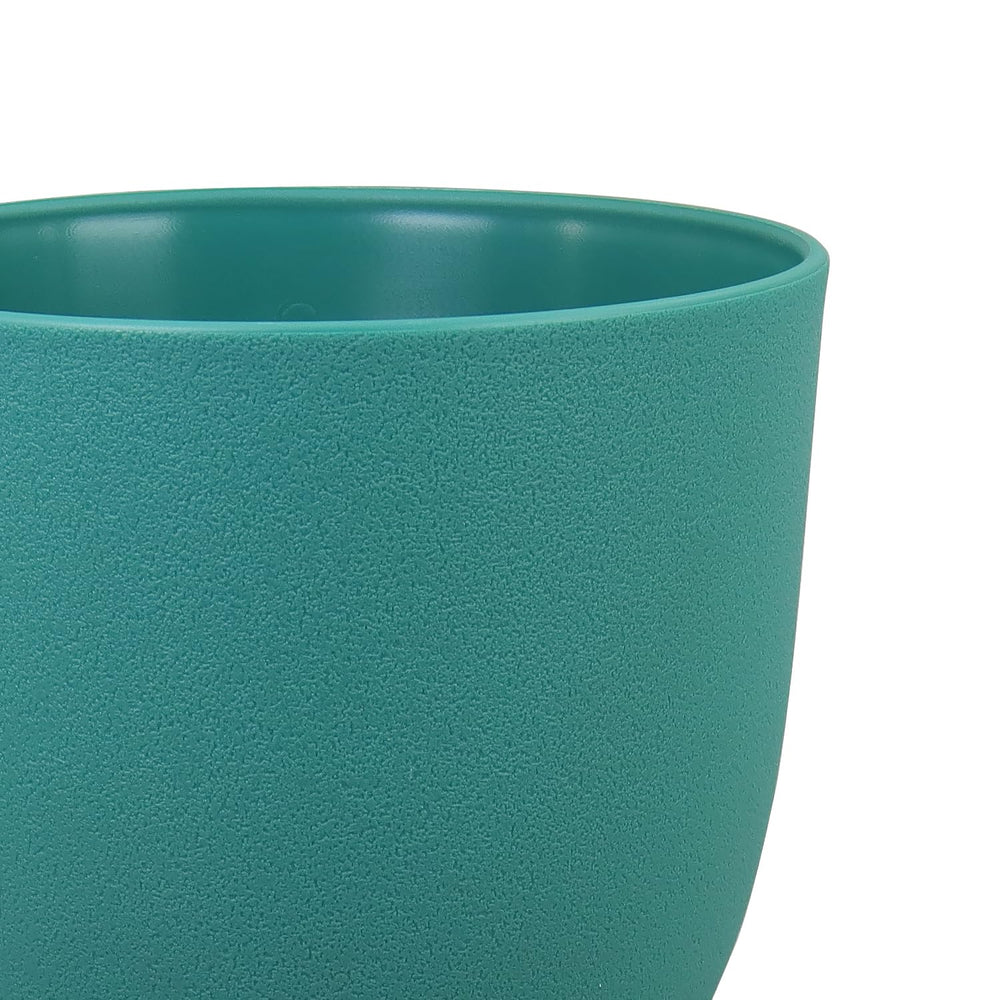 Side view of WSMKSZ flower pots in blue-green
