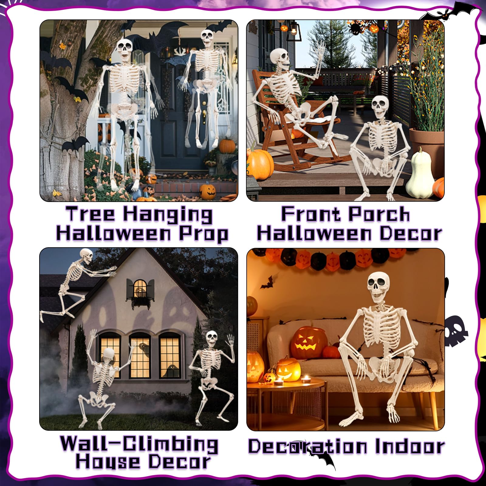 Side view of Wuridiwa 5.75ft Halloween skeleton