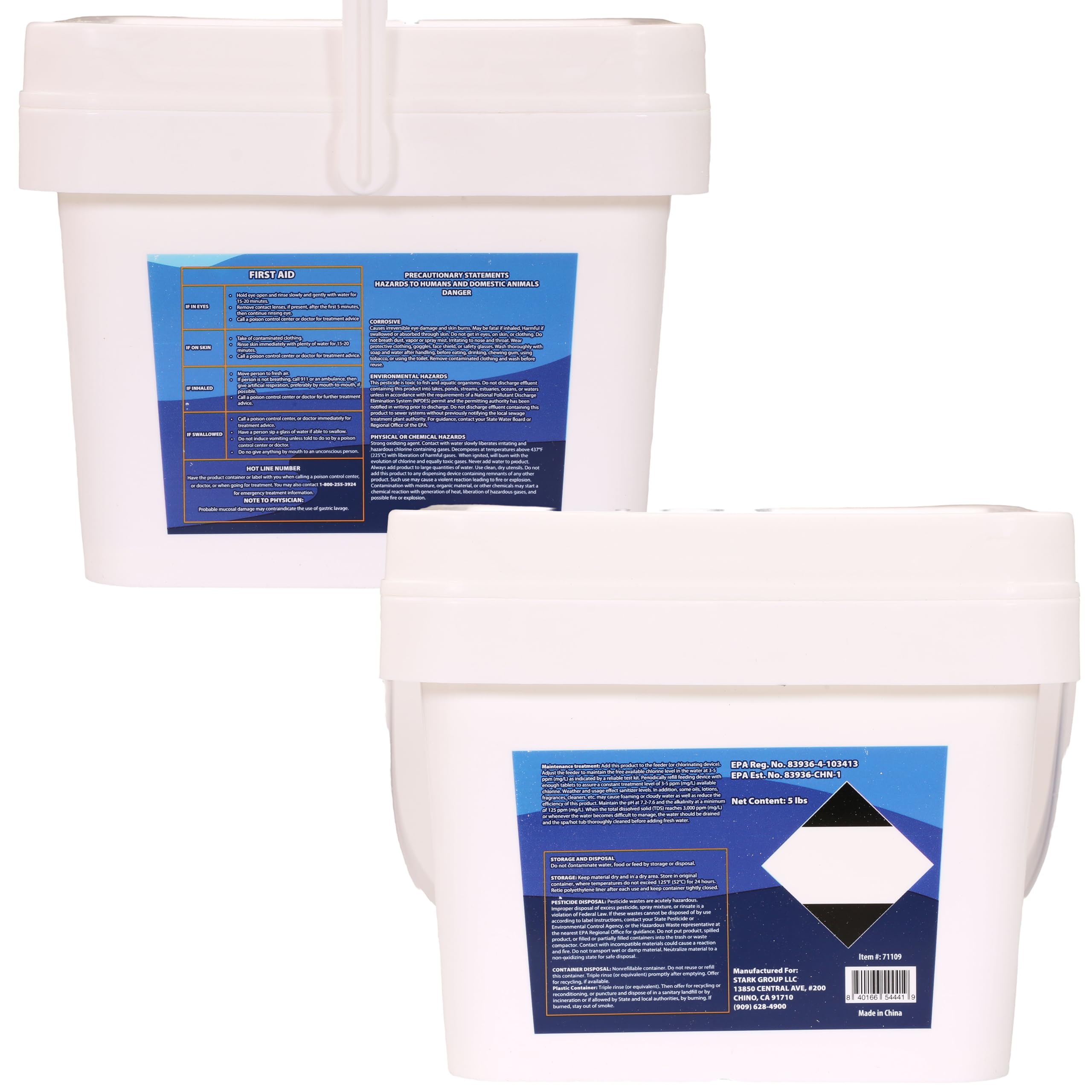 Side view of XtremepowerUS chlorine tablets showing dimensions
