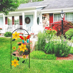 Side view of YEAHOME 33" Flower Butterflies garden stake