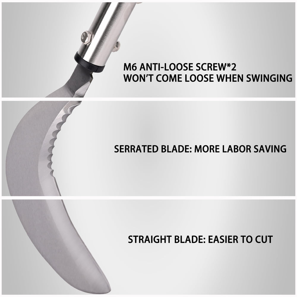 Side view of YEELOR Weeding Sickle showing length adjustment