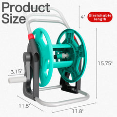 Side view of YESTAR hose reel with hose attached