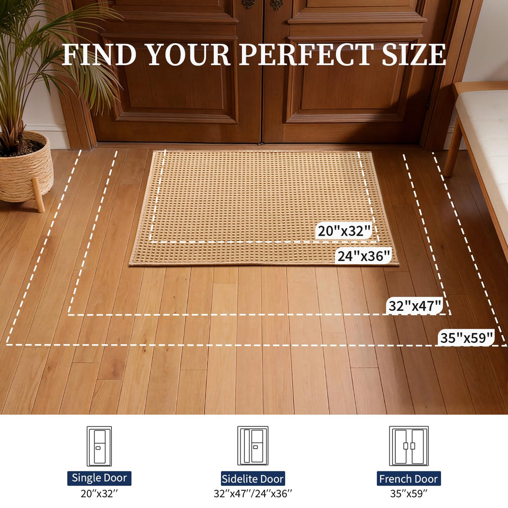 Side view of YIHOUSE Indoor Door Mat showing low profile