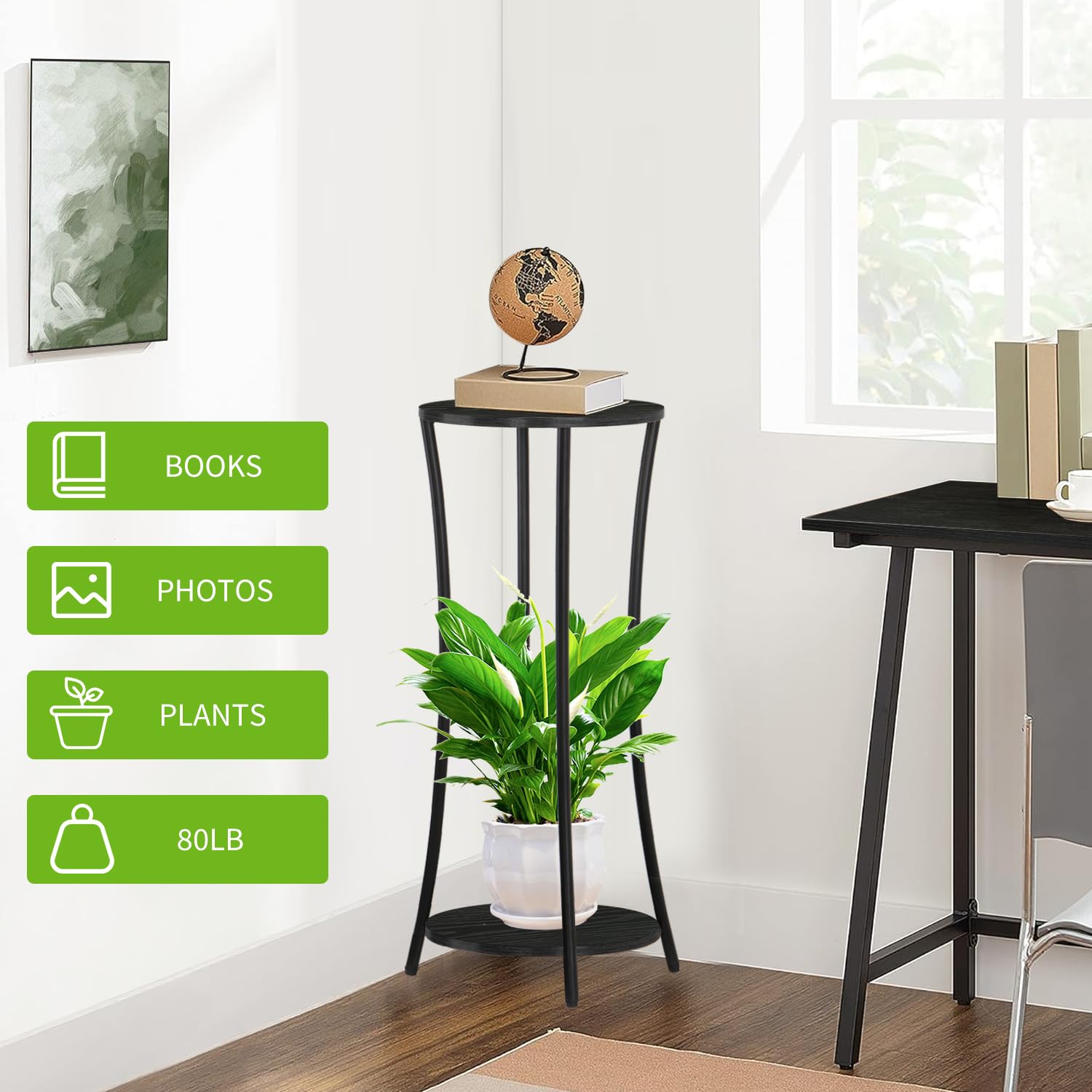 Side view of YINMIT Plant Stand demonstrating its height and design