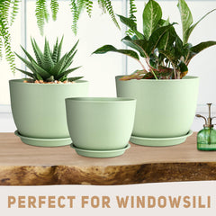 Side view of YNNICO 12 inch plant pot