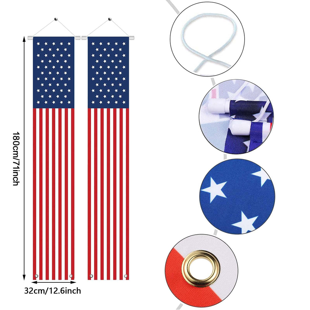 Side view of YOYNIIRE American Flag Banner outdoors