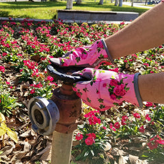 Side view of YRTSH Gardening Gloves showcasing the breathable fabric
