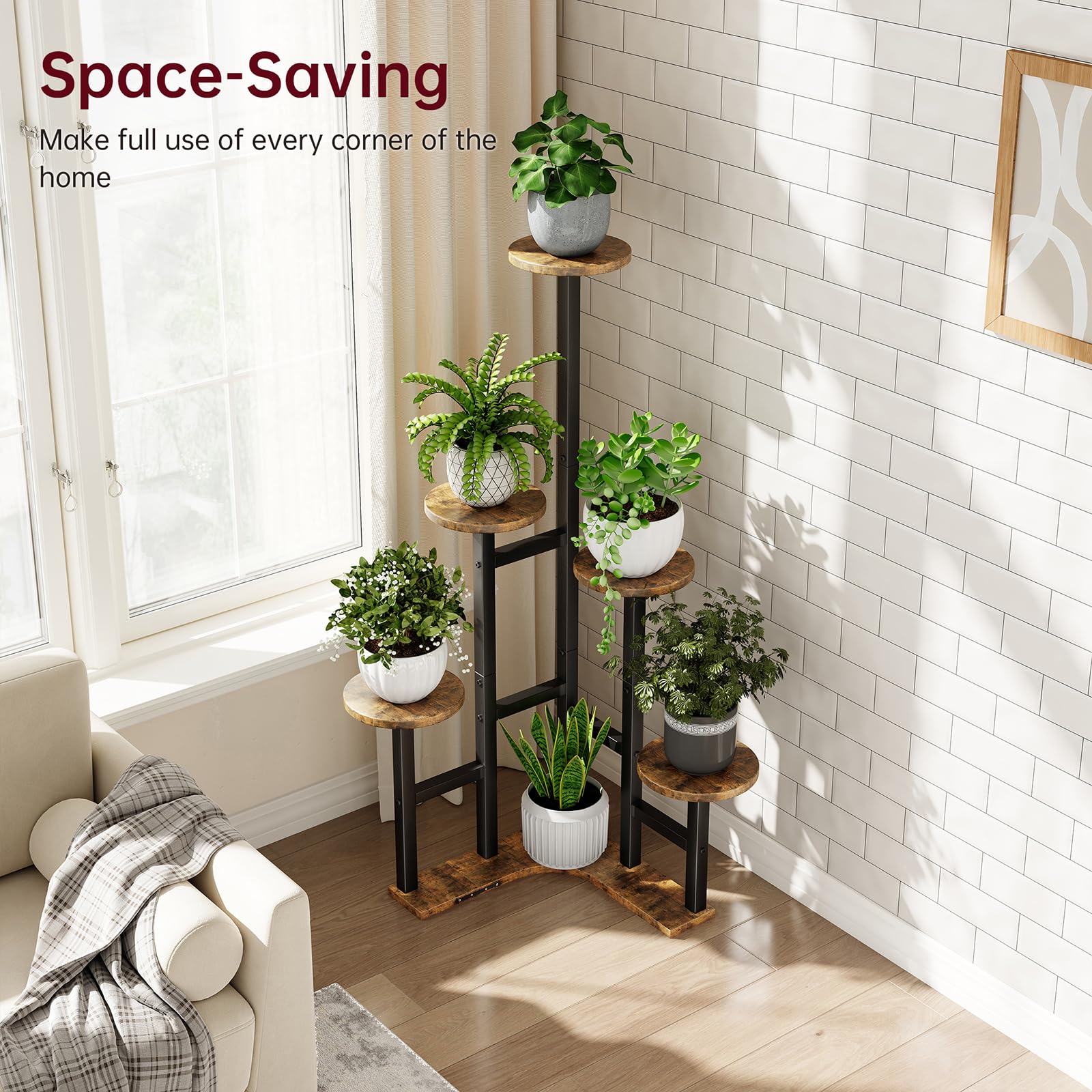 Side view of Yzosvki plant stand showing L-shaped design