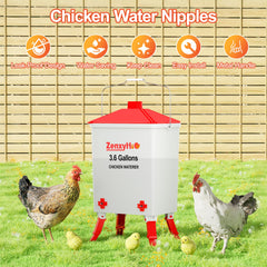 Side view of ZenxyHoC Chicken Waterer showing visible water level