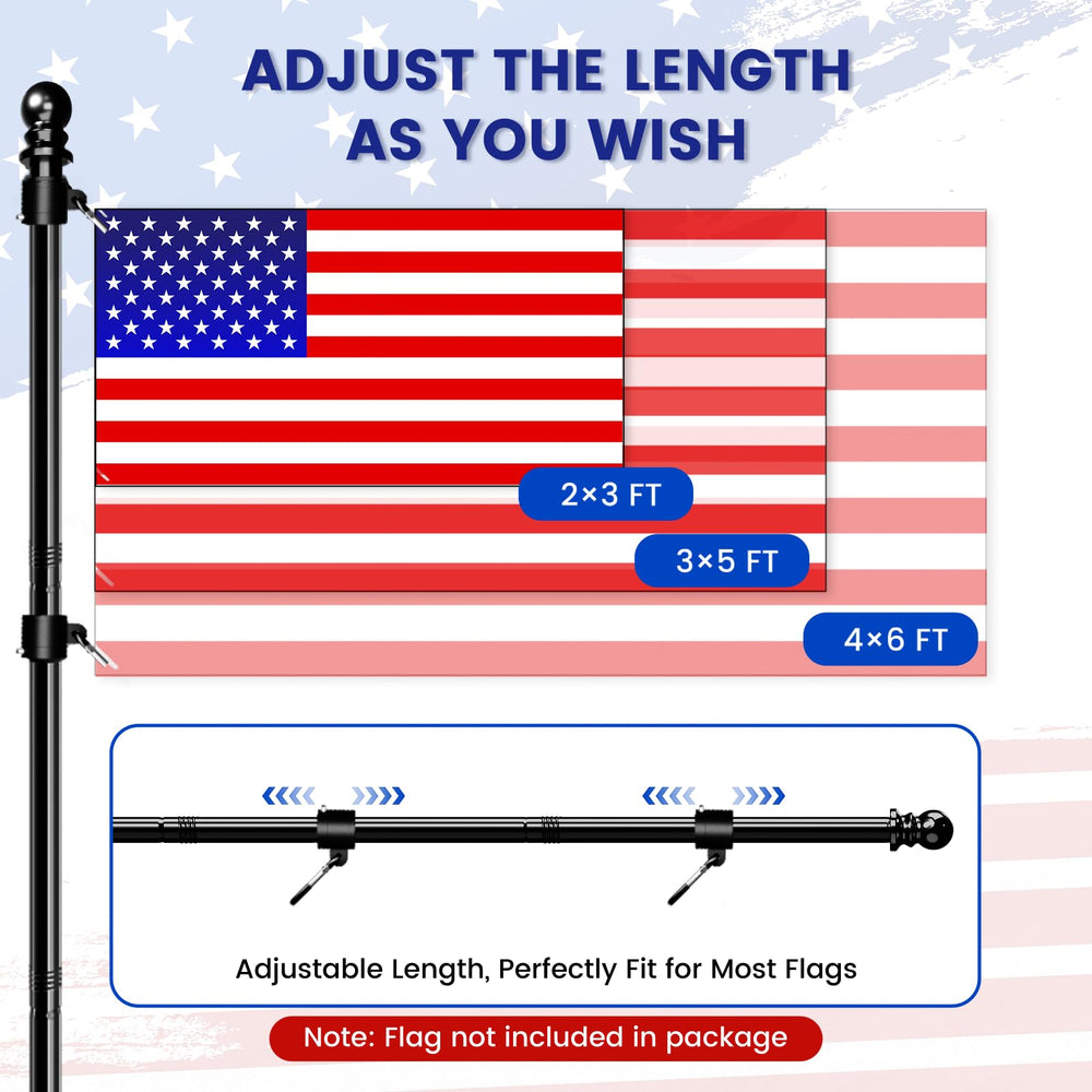 Side view of ZHULI 5 FT Flag Pole Kit