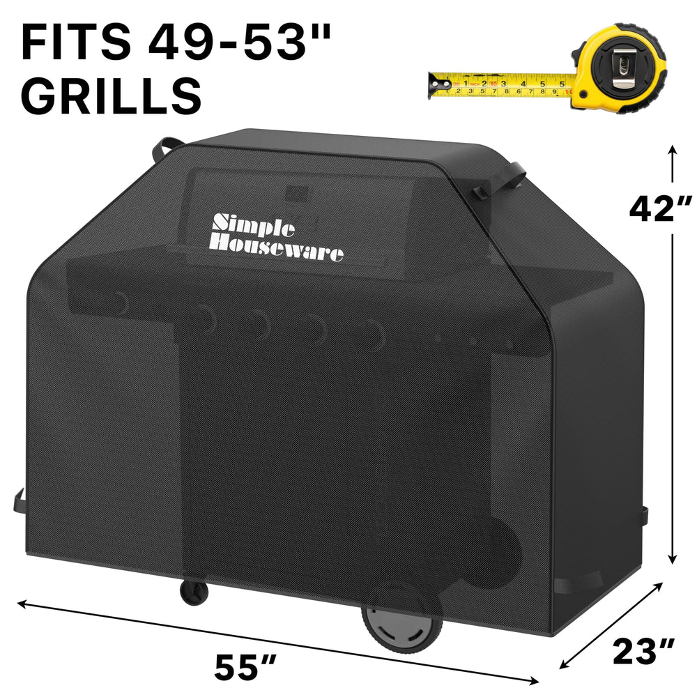 Side view showing handles of Simple Houseware BBQ Grill Cover