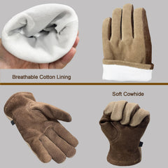 Side view showing the adjustable wrist of AOUCHI Leather Work Gloves