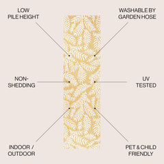 Side view showing the texture of the JONATHAN Y Palm Frond Runner Rug