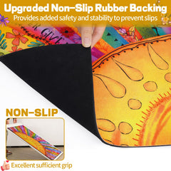 Side view showing the thickness and non-slip backing of the door mat