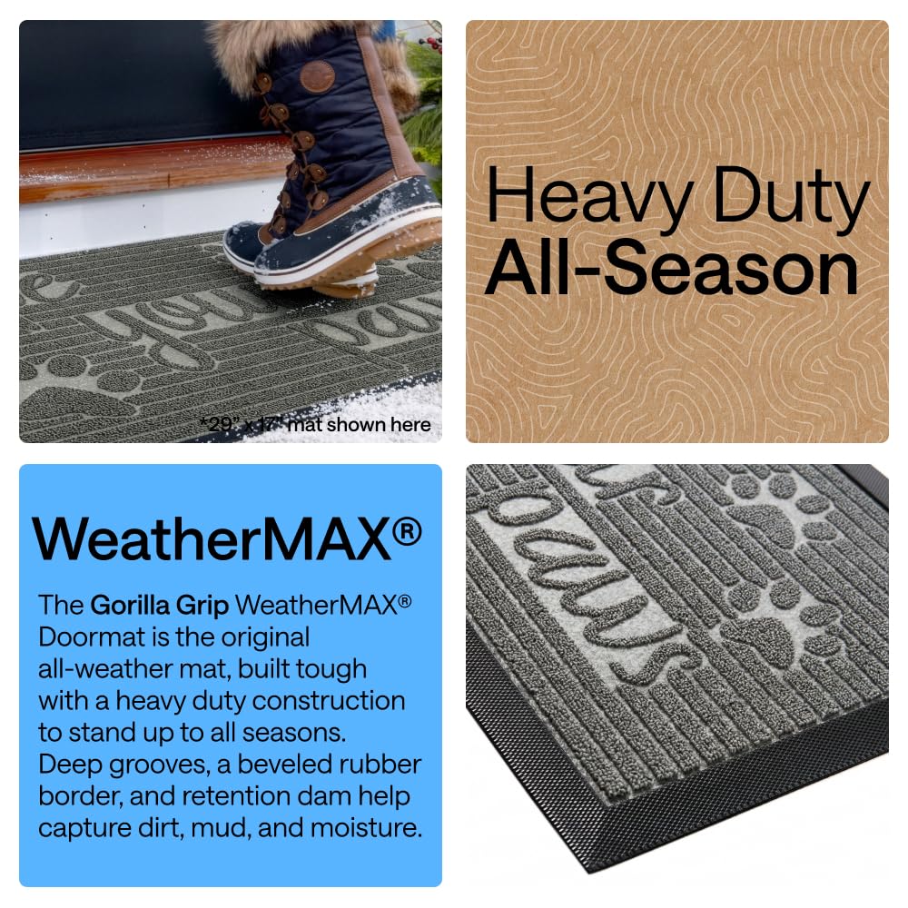 Side view showing the thickness of the GORILLA GRIP WeatherMAX Door Mat