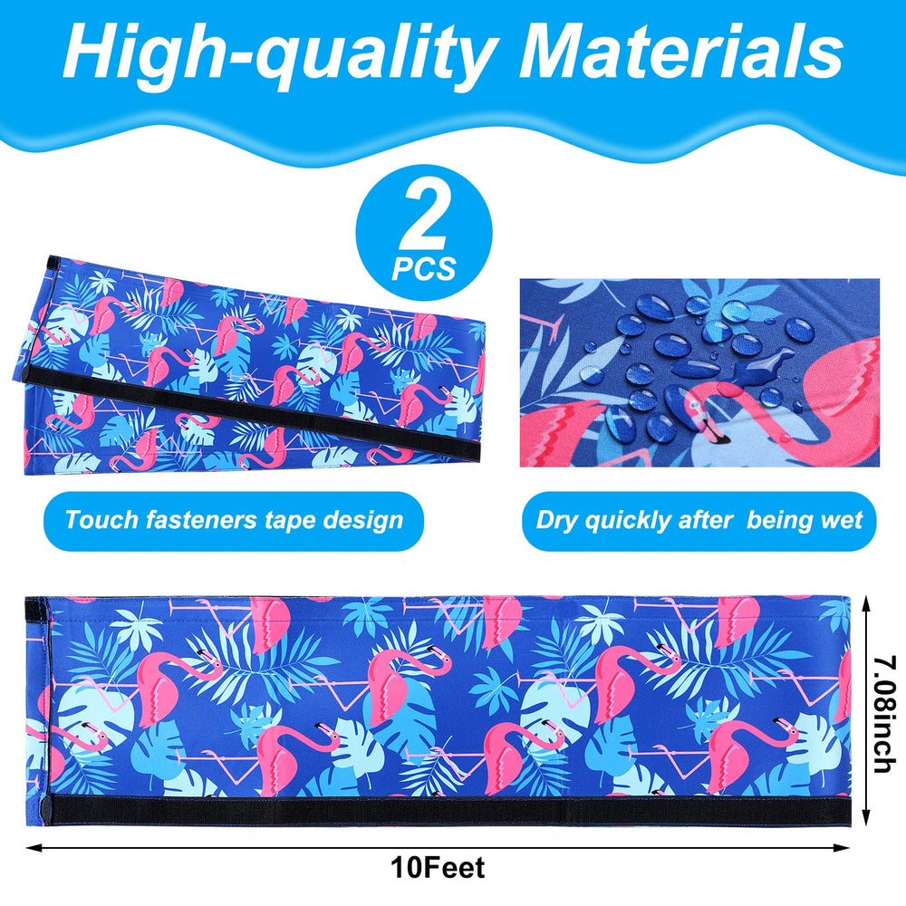 Side view showing the zipper of Junkin Pool Handrail Cover