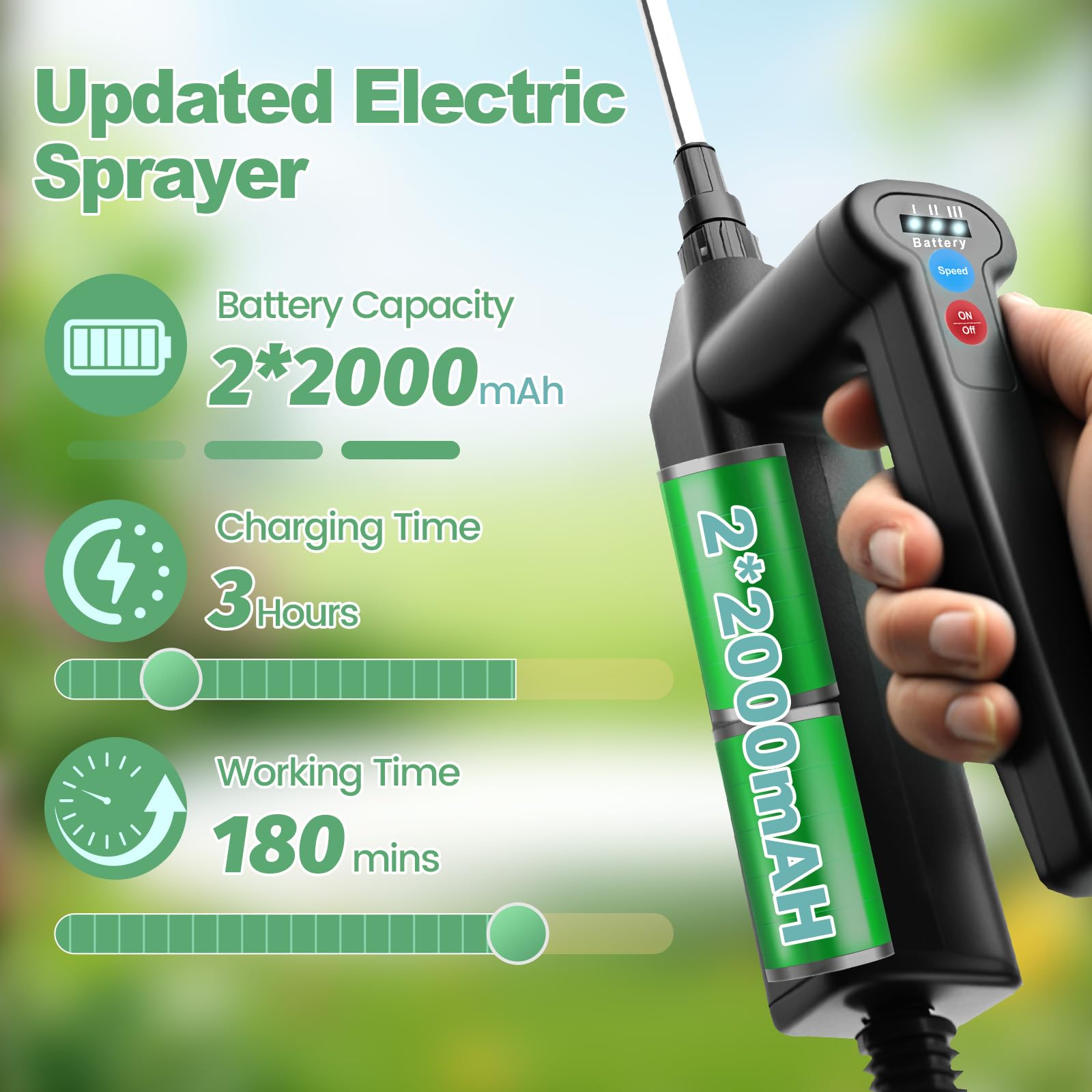 SideKing 1.35 Gallon sprayer with green tank