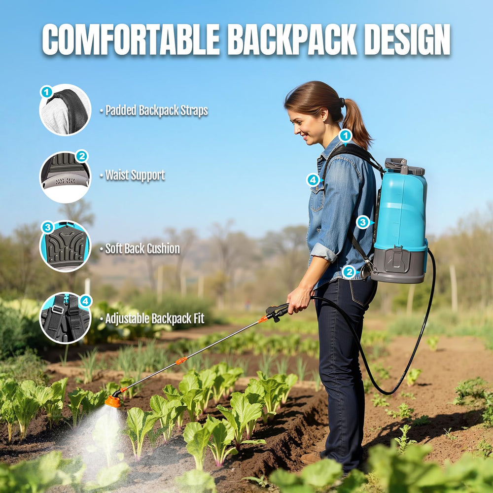 SideKing backpack sprayer with ergonomic harness system