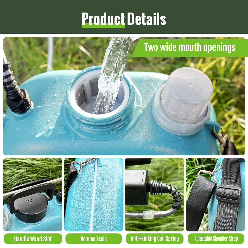SideKing Battery Powered Sprayer 2 Gallon with anti-kinking coil spring