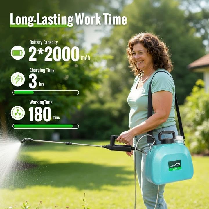 SideKing Battery Powered Sprayer 2 Gallon with shoulder strap