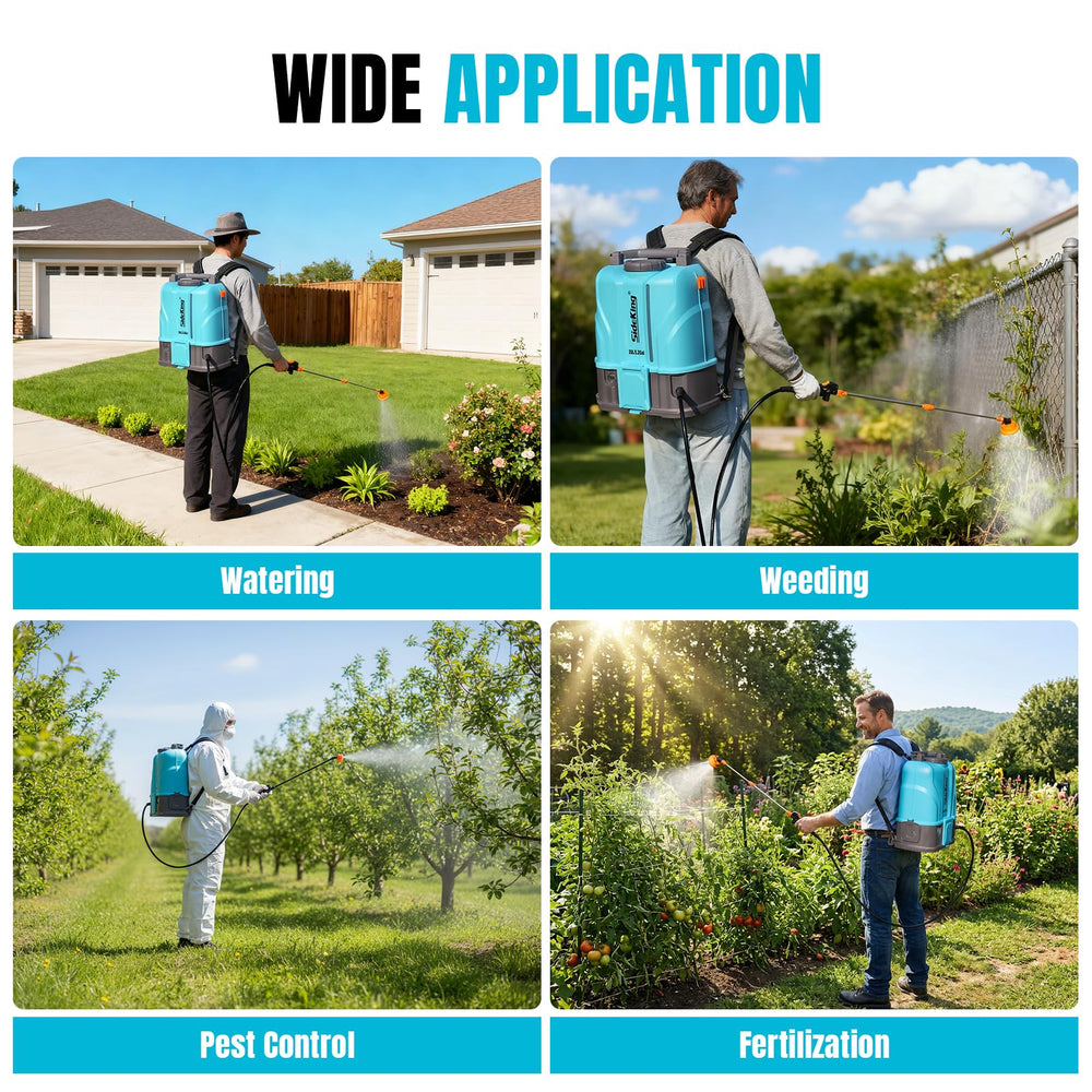 SideKing sprayer in use in a garden setting