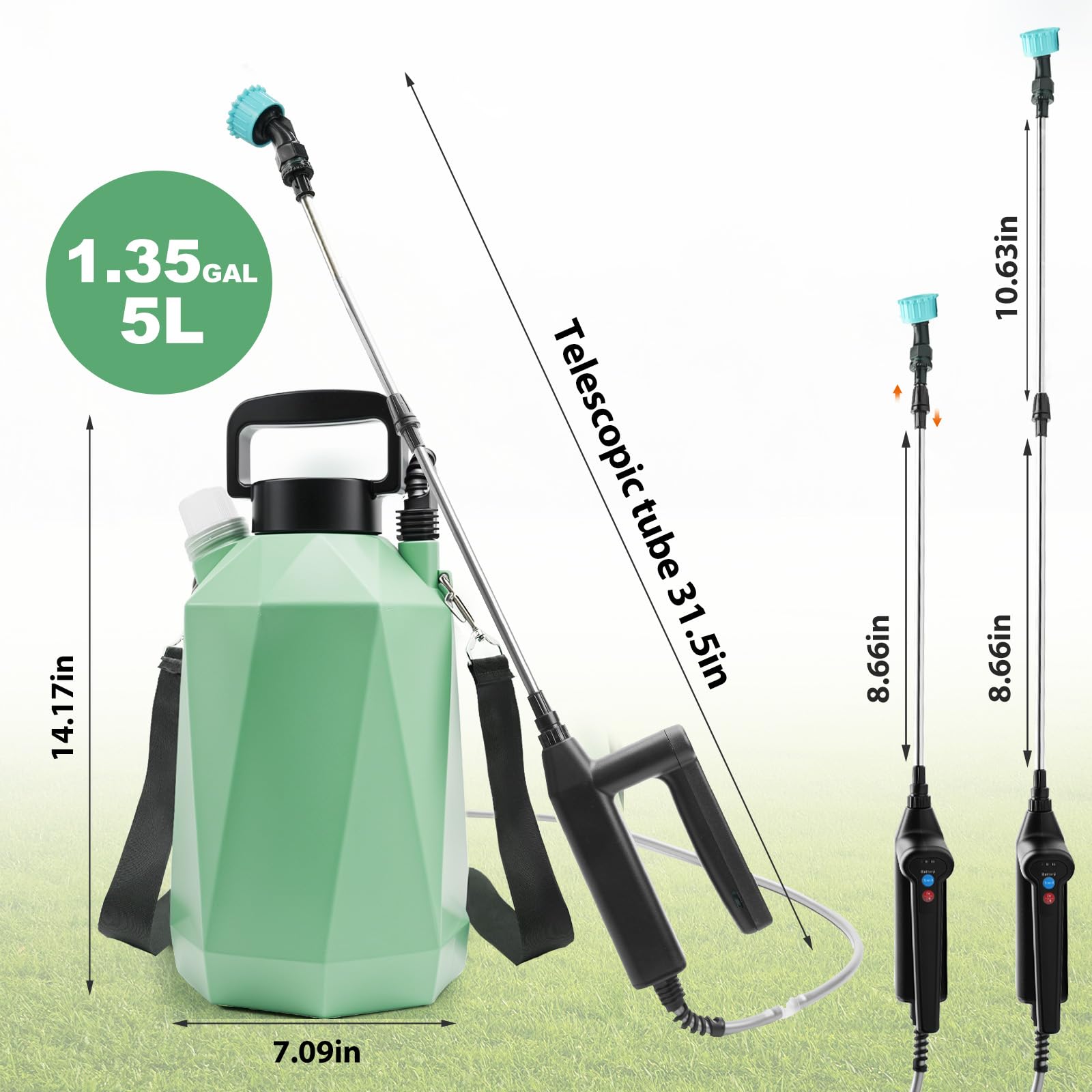 SideKing sprayer with various nozzles displayed
