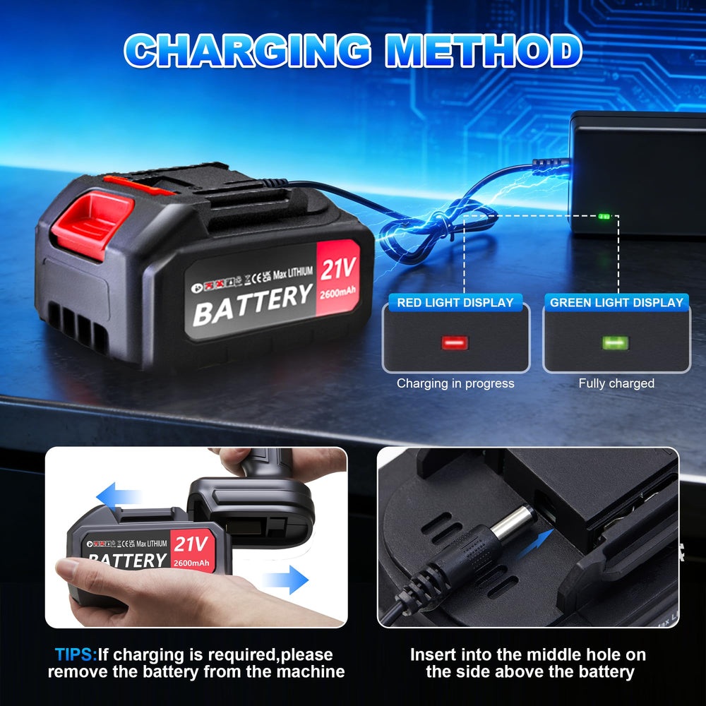SIEARPUORL 21V Cordless Leaf Blower battery charging