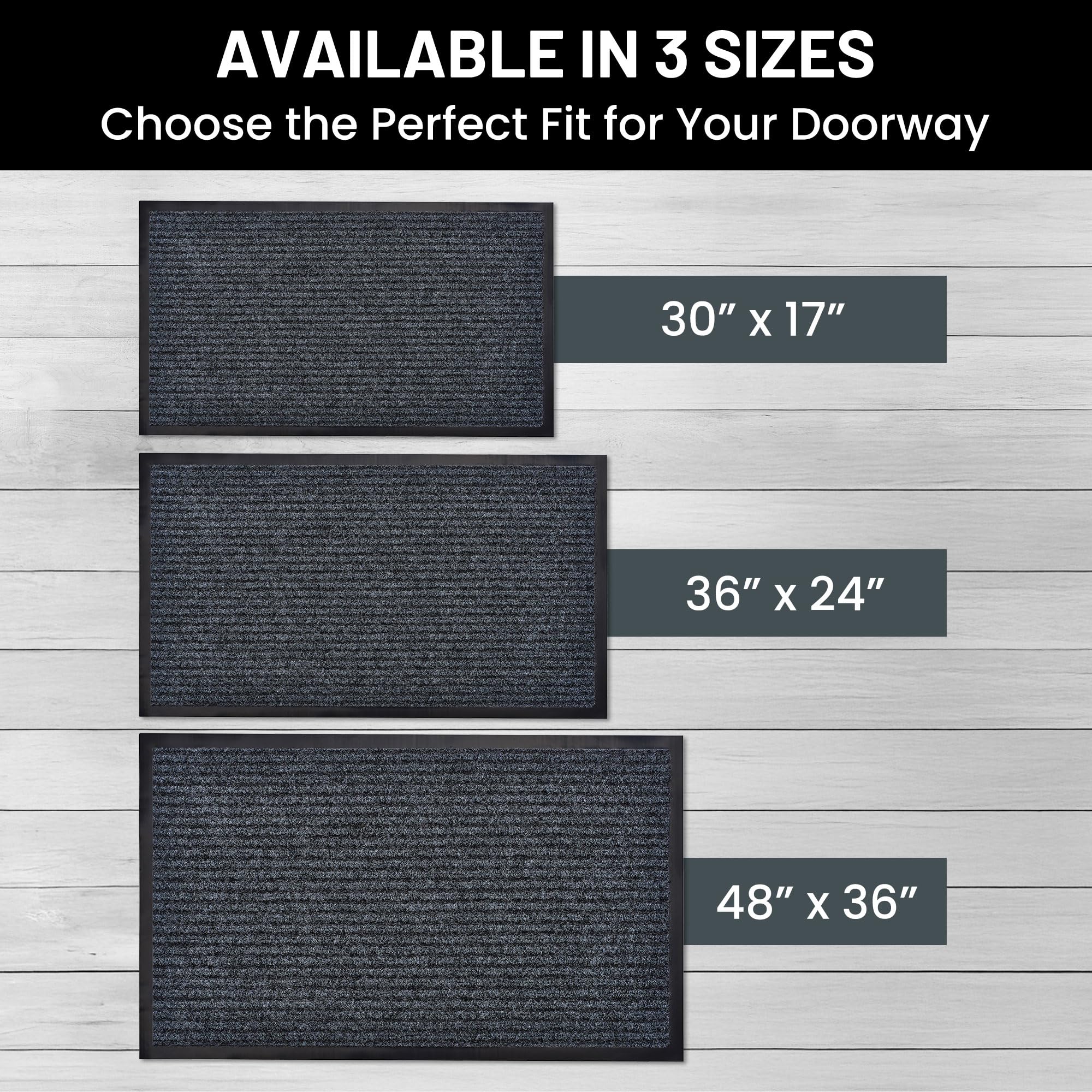 Sierra Concepts Front Door Mat 30x17 Steel Gray in indoor entryway