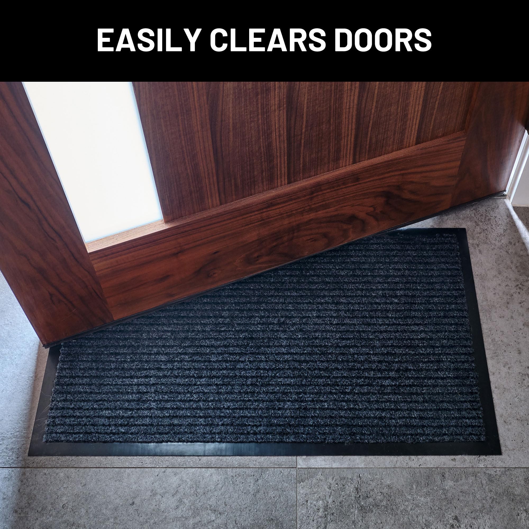 Sierra Concepts Front Door Mat 30x17 Steel Gray in outdoor setting