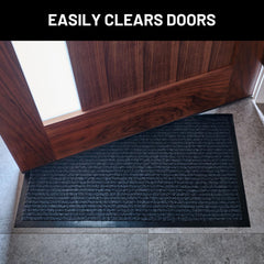 Sierra Concepts Front Door Mat 30x17 Steel Gray in outdoor setting