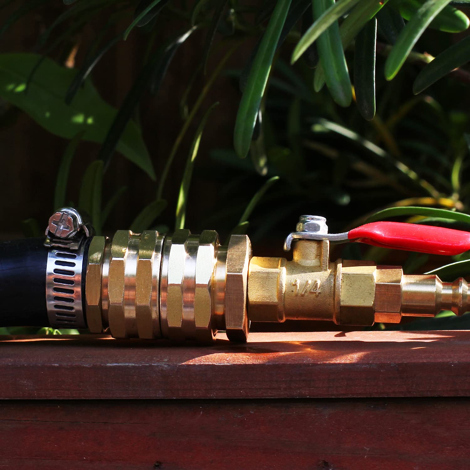 SIGURANTA Brass Hose Adapter with sealing tape and washers