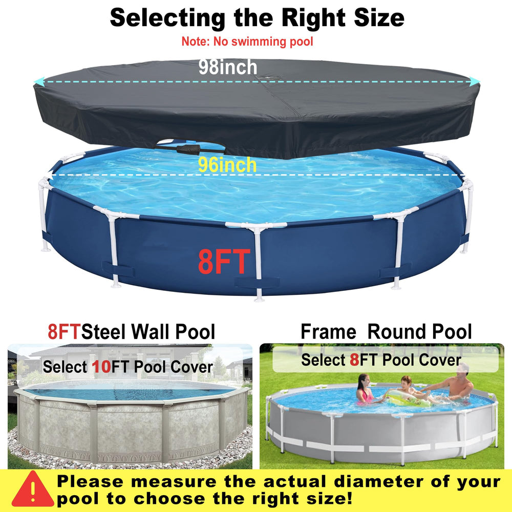 SIHAIAN 8Ft Round Pool Cover with drainage system