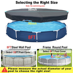 SIHAIAN 8Ft Round Pool Cover with drainage system