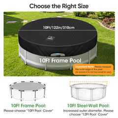 SIHAIAN pool cover installed on a round pool