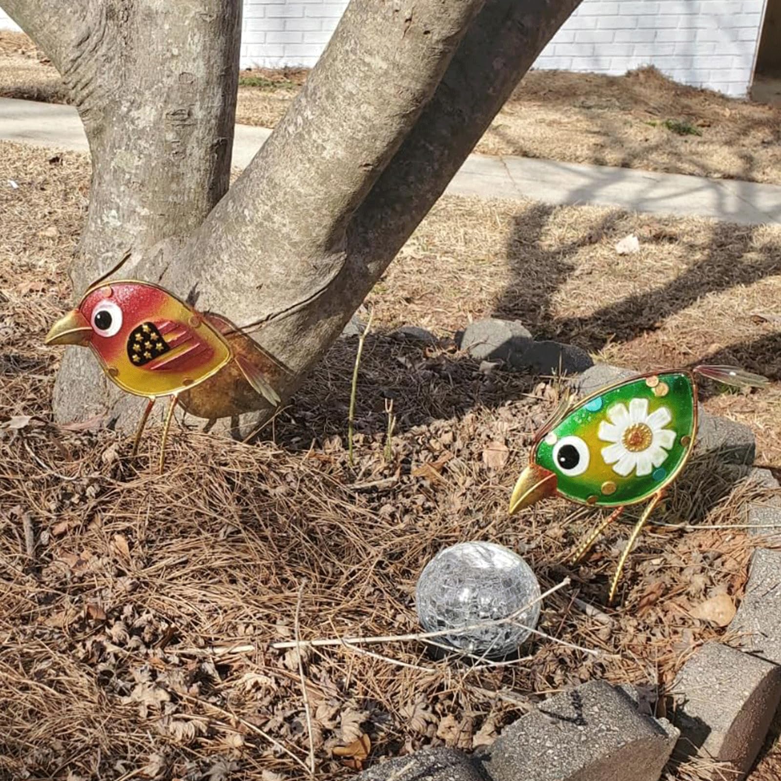 SILERUR set of three colorful garden birds