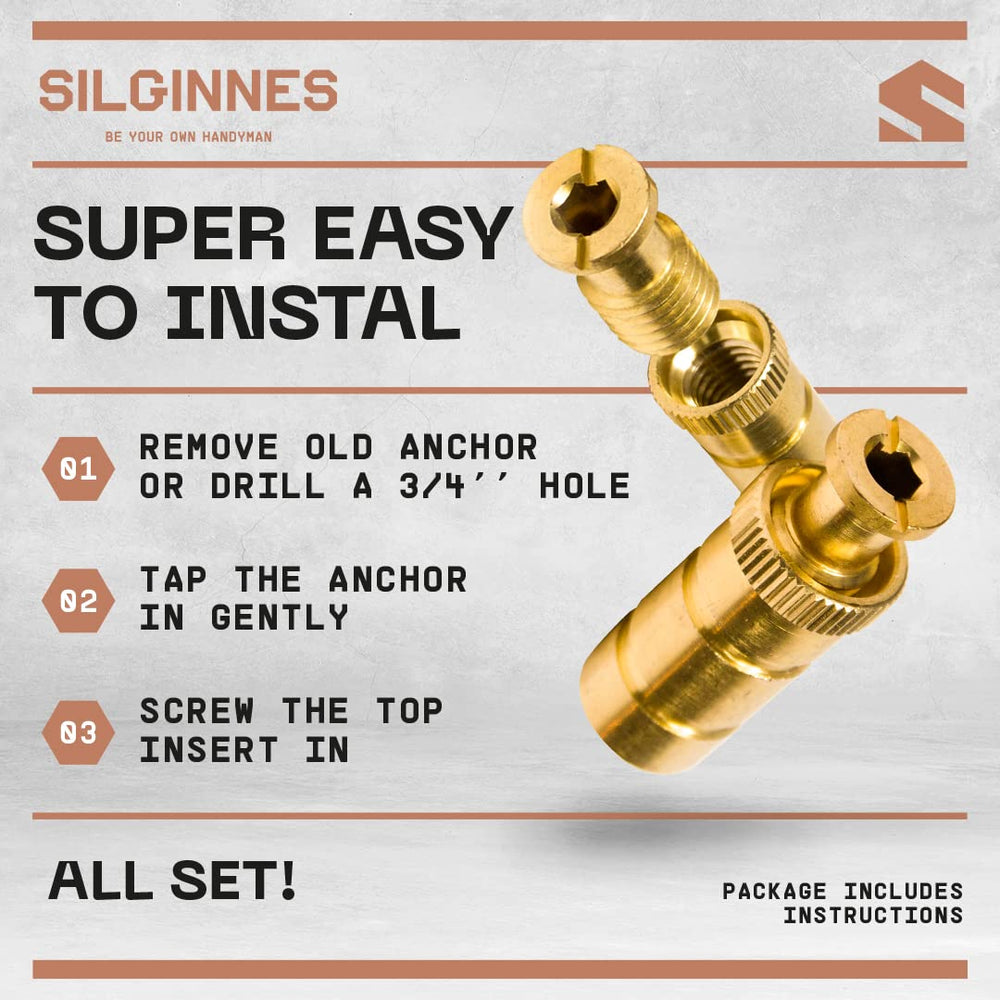 Silginnes Brass Pool Cover Anchor set on concrete deck