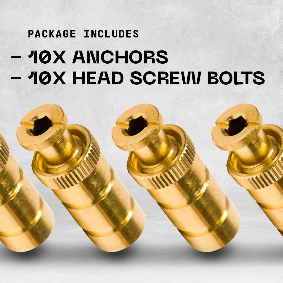 Silginnes Brass Pool Cover Anchors displayed with screws