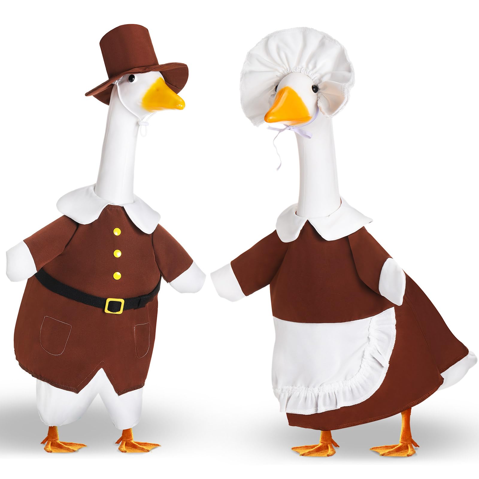 Silicherry Fall Porch Goose Outfit with pilgrim cape and hat