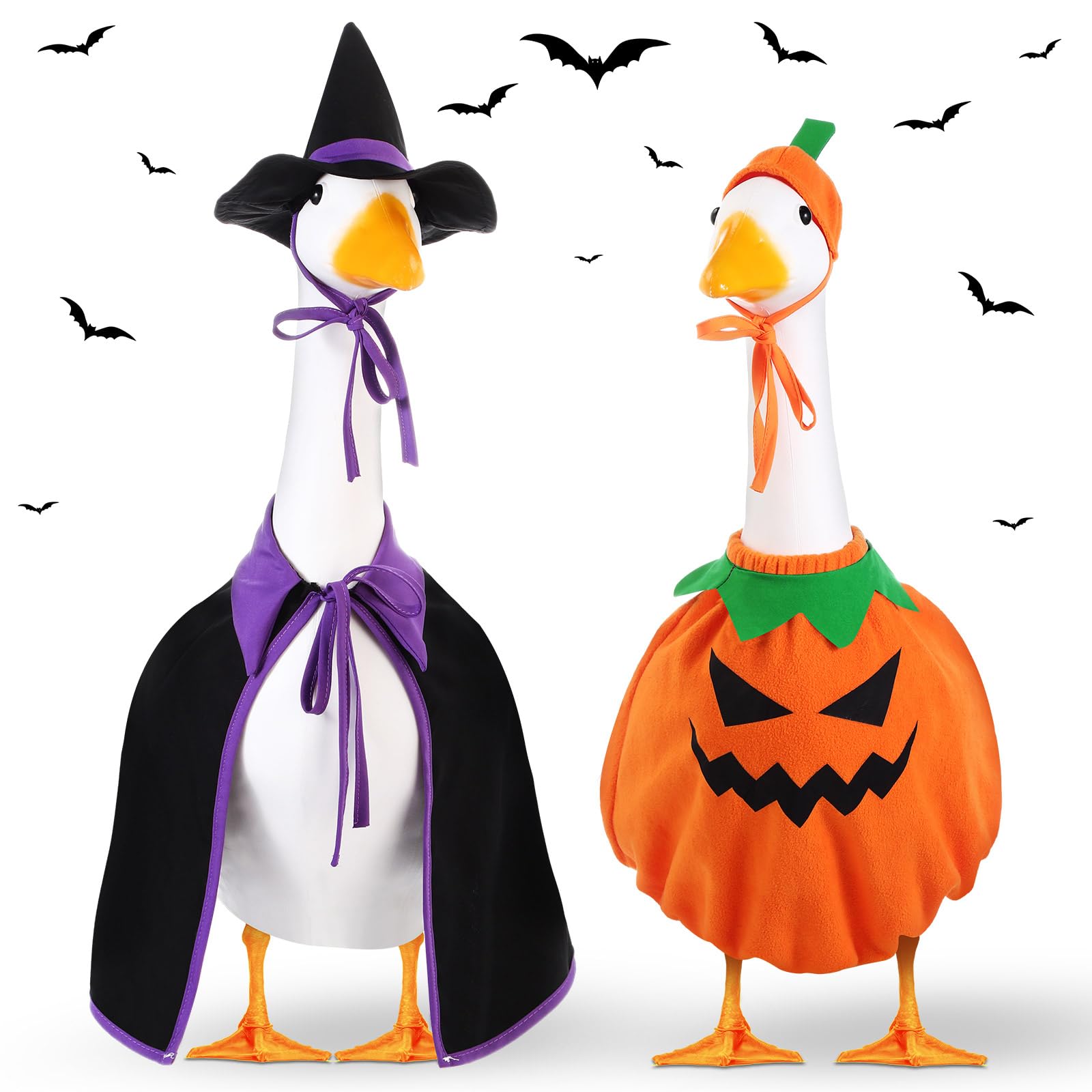 Silicherry Halloween Goose Outfit with Witch Cape and Hat