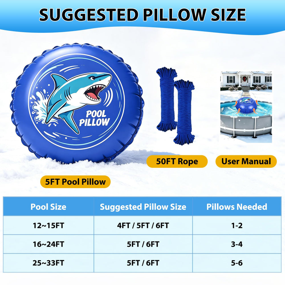 Silvonte 5 ft Pool Cover Pillow with fixing rope