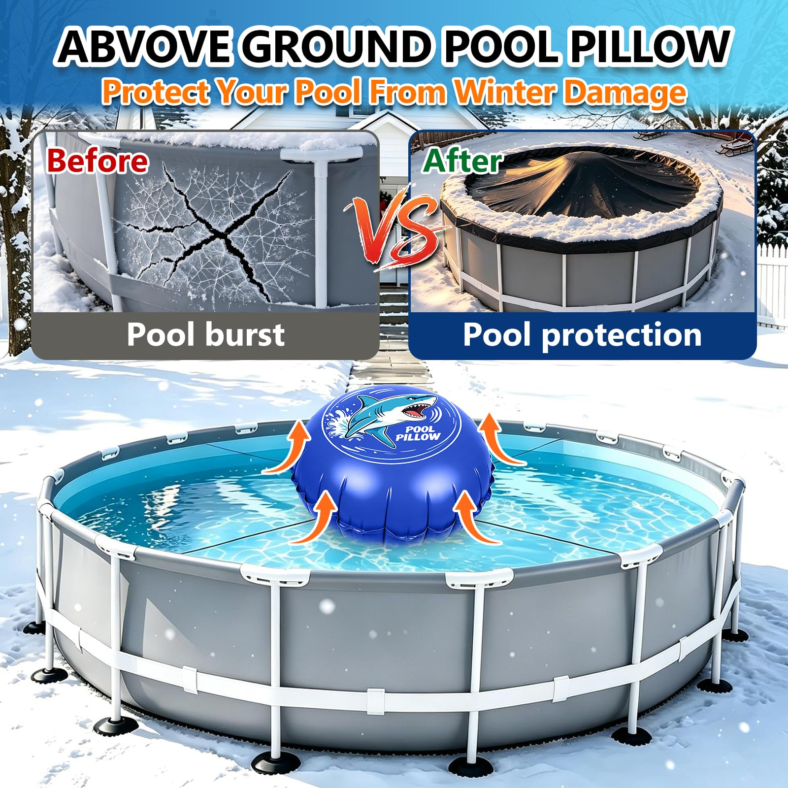 Silvonte Pool Pillow compactly stored for off-season