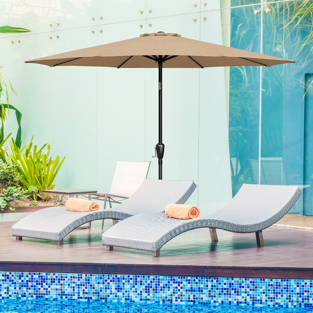 Simple Deluxe 9' patio umbrella canopy on a table
